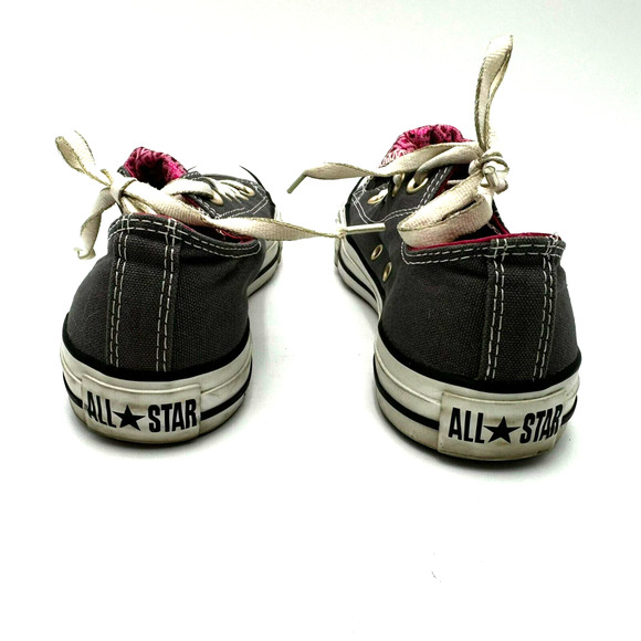 CONVERSE Womens 7 All Star Chuck Taylor Double Tongue Gray Pink Low Top Sneakers - Picture 4 of 7